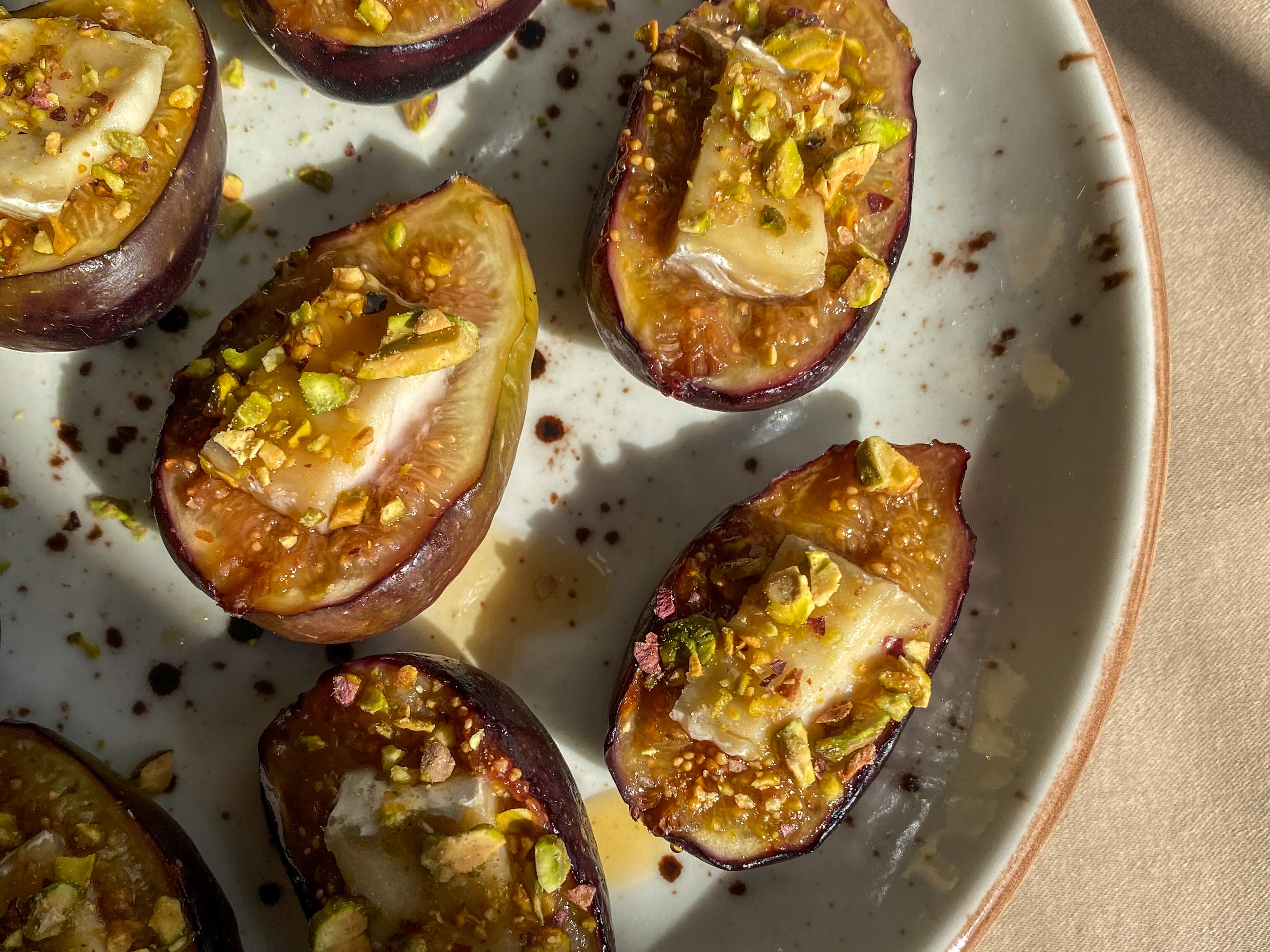 Grilled Figs with Brito and Pistachio