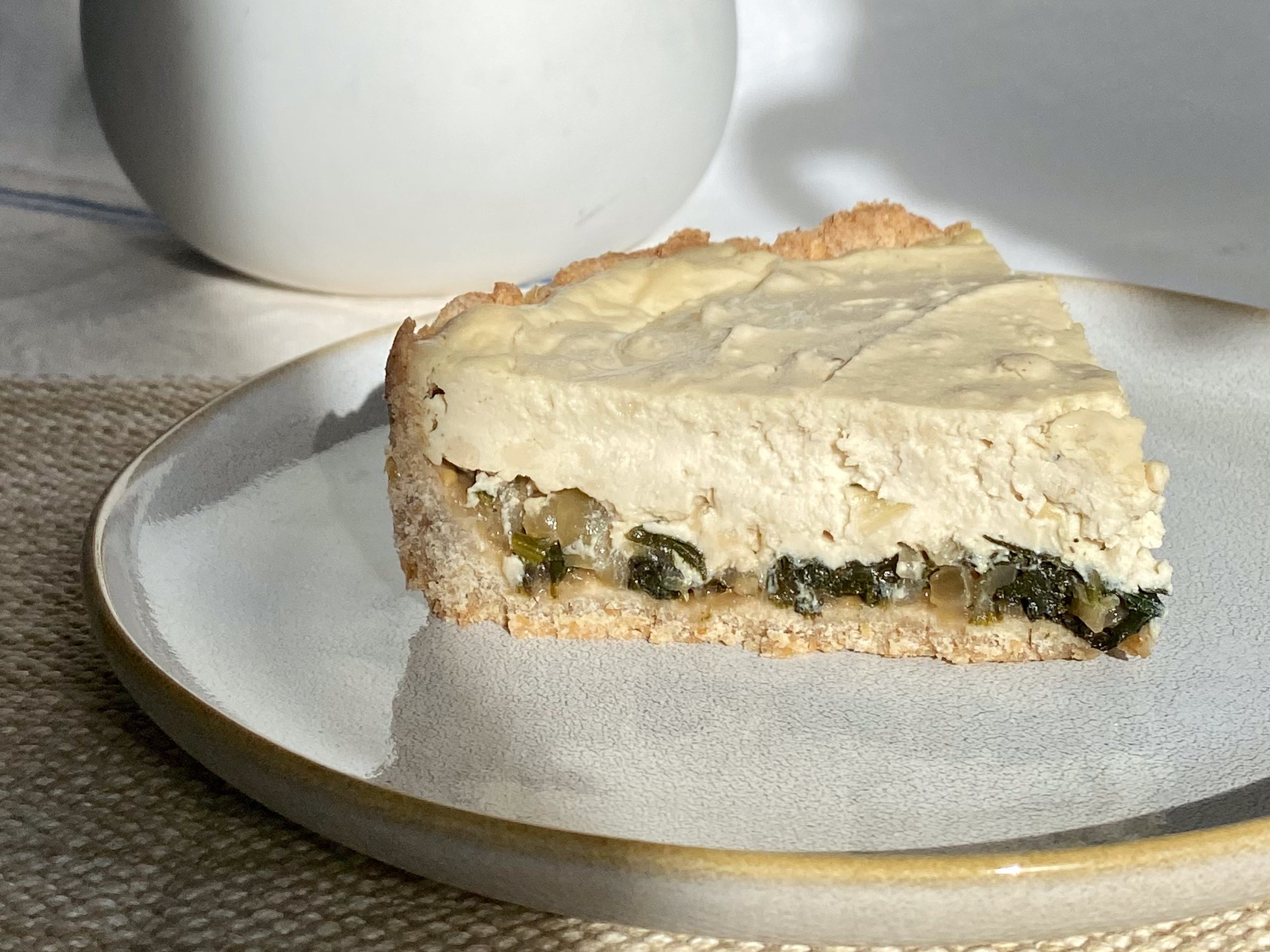 Caramelized Onion and Spinach Quiche with V'eden