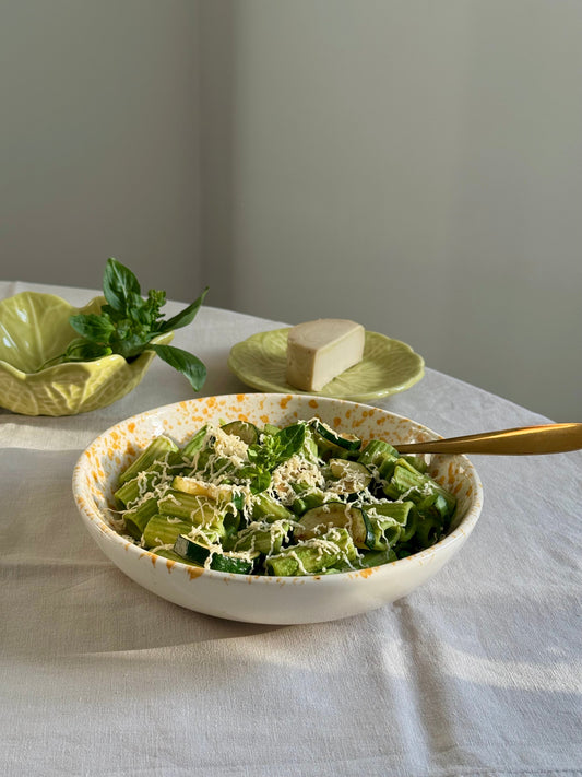 Rigatoni com Veden e Molho Verde